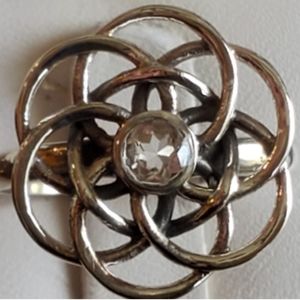 Genuine Herkimer Diamond Mandala Ring Size 9